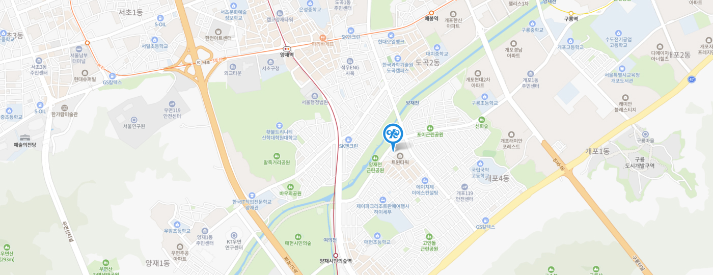 생활혁신 연구소 지도 : 서울특별시 서초구 마방로 60 동원에프앤비빌딩 21층