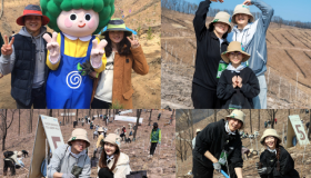 안동 산불피해지서 신혼부부와 희망의 나무 심었다